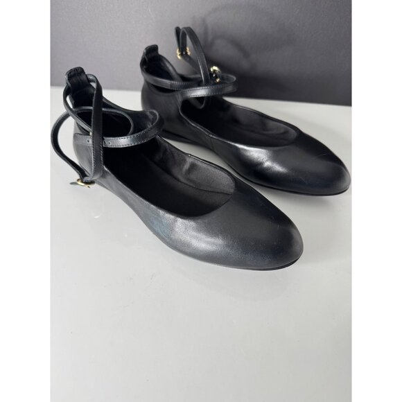 MaxMara Max Mara Norma Black Leather Ballet Flats EU 36.5 US 6.5 New - Picture 5 of 9